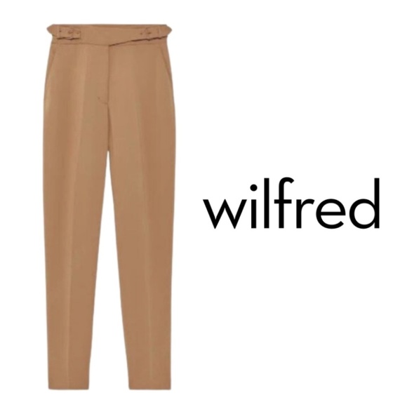 Wilfred Anna Trouser Double Belt Pant Taper Leg - Tan - Size 4 - Picture 1 of 13